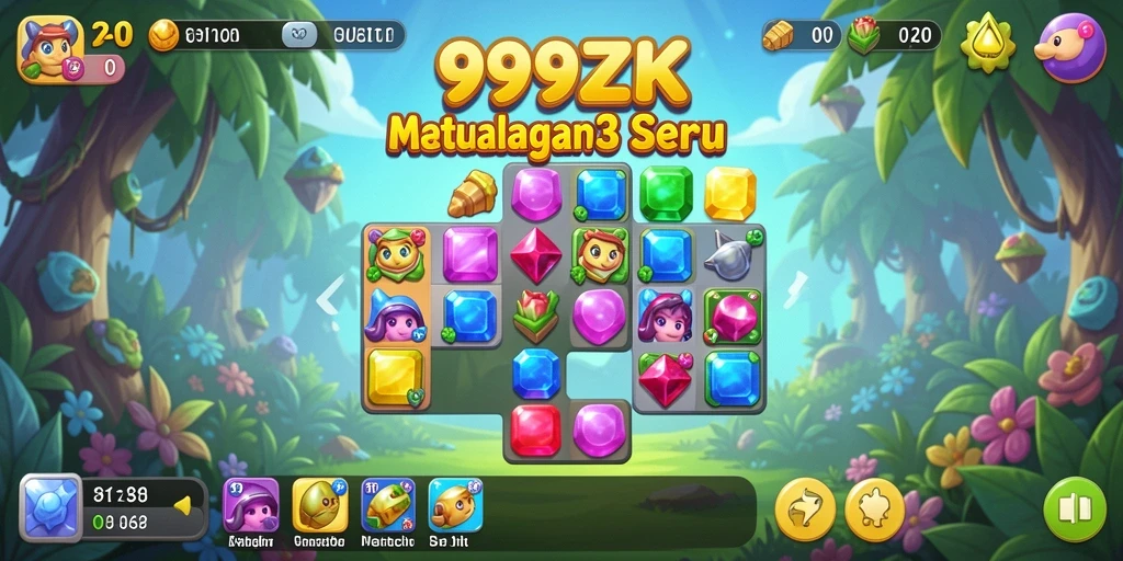 Screenshot menunjukkan serunya gameplay Match-3 di 999ZK.