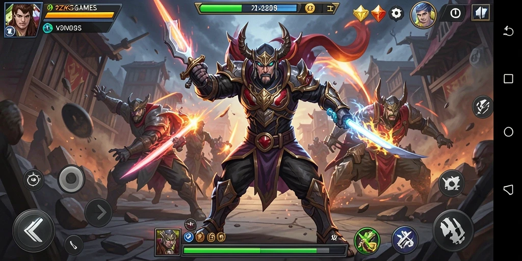 Screenshot 9ZKGAMES menampilkan aksi pertarungan yang mendebarkan.