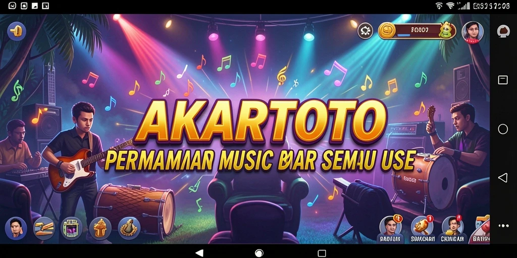 Tampilan gameplay interaktif dalam permainan musik AKARTOTO.