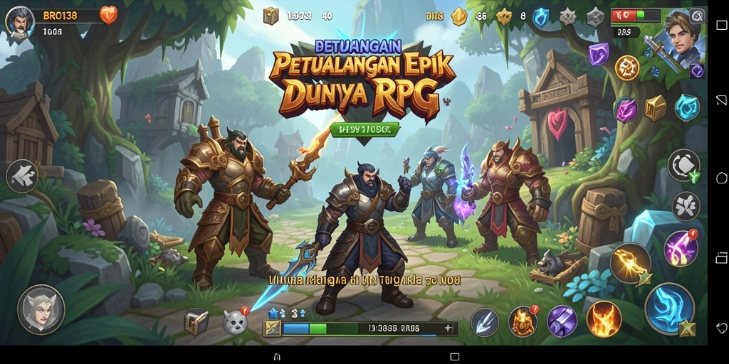 Screenshot BRO138 menampilkan aksi pertempuran epik dalam RPG.