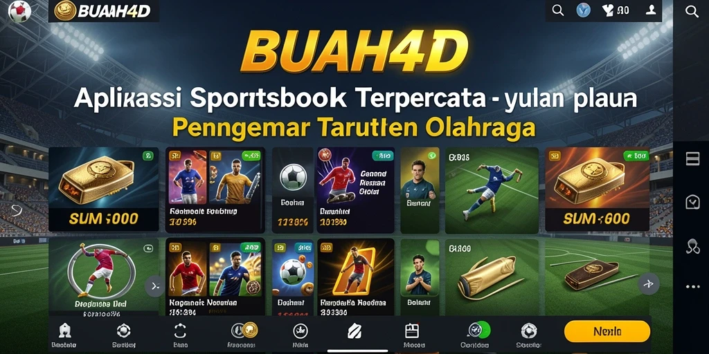 Tampilan menarik dari aplikasi BUAH4D saat melakukan taruhan olahraga.