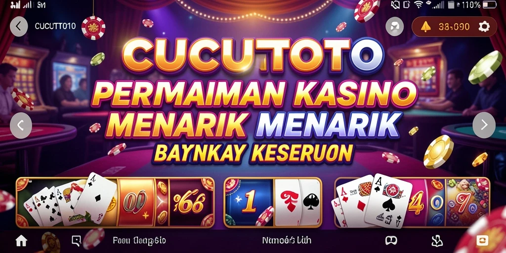 Tangkapan layar utama CUCUTOTO dengan gameplay Kasino yang seru.