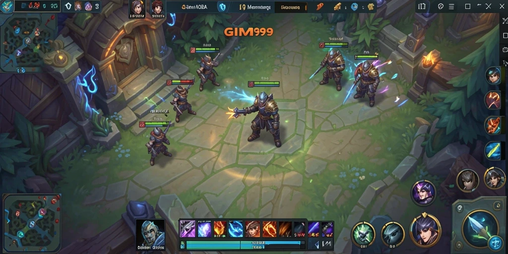 Gameplay seru GIM999 dengan karakter unik dan pertempuran intens.