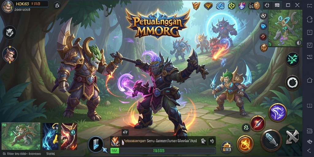 Screenshot HOKI65 menampilkan karakter dalam pertempuran epik di dunia MMORPG.