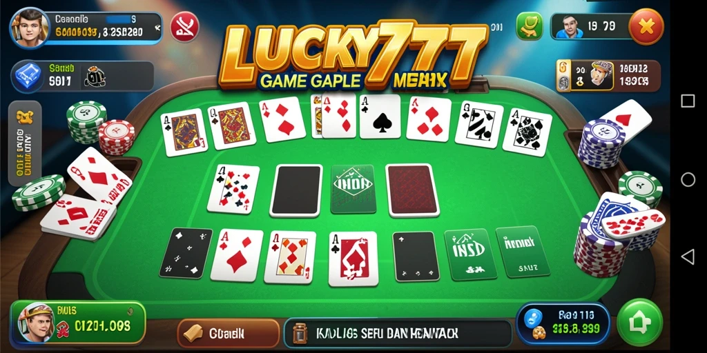 Tampilan gameplay seru dalam LUCKY777 dengan suasana Gaple yang menantang.