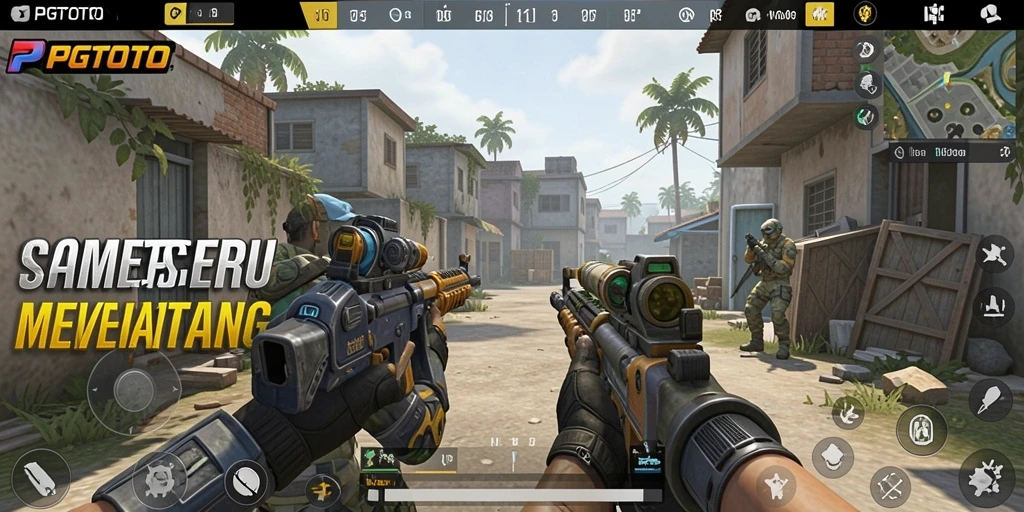 Gameplay PGTOTO menampilkan pertempuran FPS yang mendebarkan.