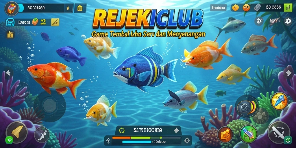 Tangkapan layar gameplay REJEKICLUB menampilkan keseruan menembak ikan.