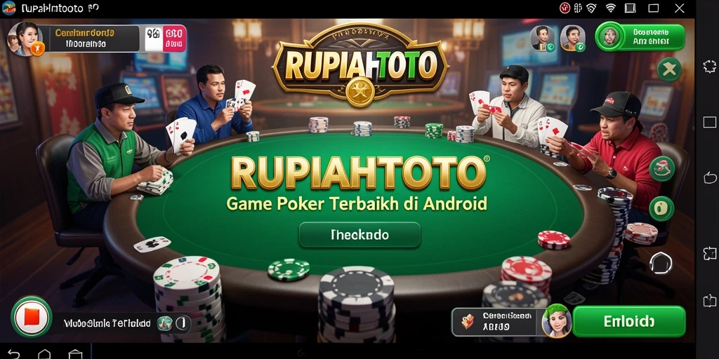 Screenshot gameplay RUPIAHTOTO menampilkan suasana permainan poker yang dinamis dan interaktif.