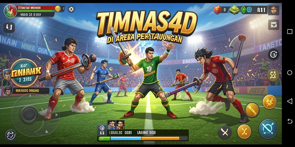 Tangkapan layar TIMNAS4D menampilkan aksi pertarungan strategis yang intens.